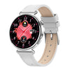 Bearscome P04 ECG/EKG Blood glucose Blood pressure Blood oxygen Uric acid Monitoring Smartwatch - Silver Leather