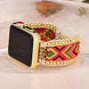 Boho style nylon woven watch strap - Red