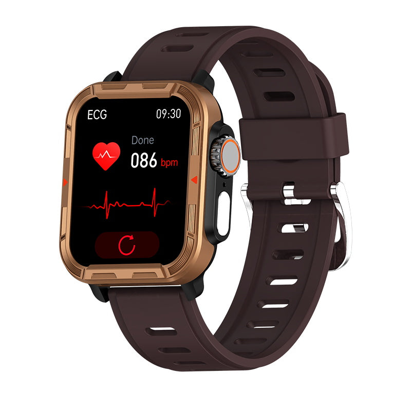 BEARSCOME VEE Bluetooth appel ECG/EKG oxygène sanguin fréquence cardiaque surveillance de la glycémie musique SmartWatch 