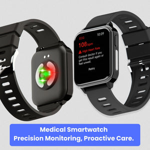 Bearscome RIG avec ECG Sang Oxygène Fréquence Cardiaque Surveillance du Sommeil Montre Intelligente de Santé, Étanche, Réception de Message/Appelant, Soins Féminins 