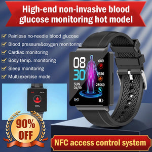 BEARSCOME BCKS01 Smartwatch NFC Glycémie Fréquence Cardiaque Pression Artérielle Bluetooth Montre de Sport Intelligente