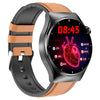 Bearscome F320 Laser therapy smart watch blood glucose blood oxygen uric acid lipid monitoring - F320 Brown Leather