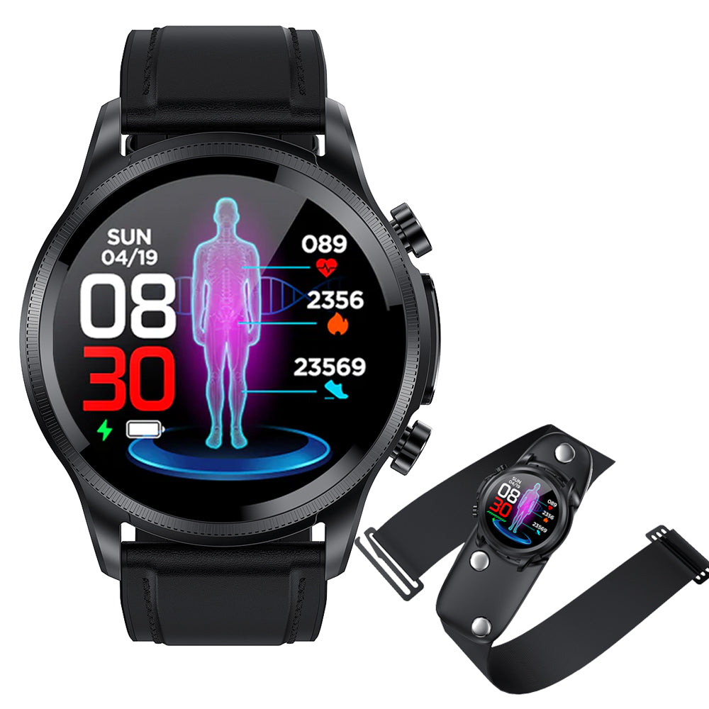 Bearscome BCE400 ECG/EKG Glycémie SPO2 Fréquence Cardiaque Fitness Tracker Étanche Montre Intelligente 