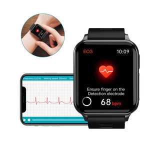 Bearscome RIG avec ECG Sang Oxygène Fréquence Cardiaque Surveillance du Sommeil Montre Intelligente de Santé, Étanche, Réception de Message/Appelant, Soins Féminins 