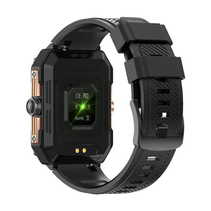 Bearscome H22 Indestructible Sports de plein air Smartwatch Fréquence cardiaque Oxygène sanguin Rappel d'appel Bluetooth Musique