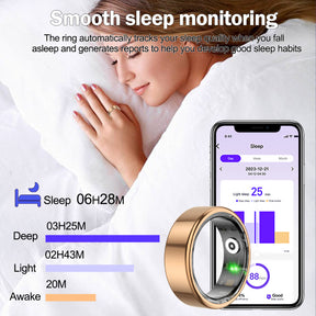 2024 Smart ring waterproof pressure blood oxygen sleep heart rate steps monitor multiple exercise modes