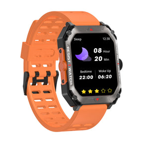 Bearscome H22 Indestructible Sports de plein air Smartwatch Fréquence cardiaque Oxygène sanguin Rappel d'appel Bluetooth Musique 