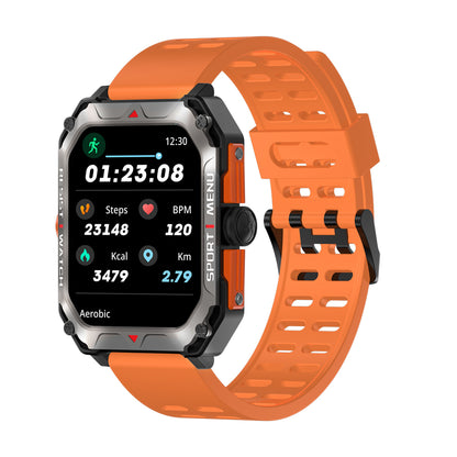 Bearscome H22 Indestructible Sports de plein air Smartwatch Fréquence cardiaque Oxygène sanguin Rappel d'appel Bluetooth Musique 