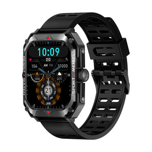 Bearscome H22 Indestructible Sports de plein air Smartwatch Fréquence cardiaque Oxygène sanguin Rappel d'appel Bluetooth Musique