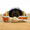 PurpleFlower Cylindrical Bracelet Watch Ethnic Retro Natural Stone Woven Watch Band - Lime Green