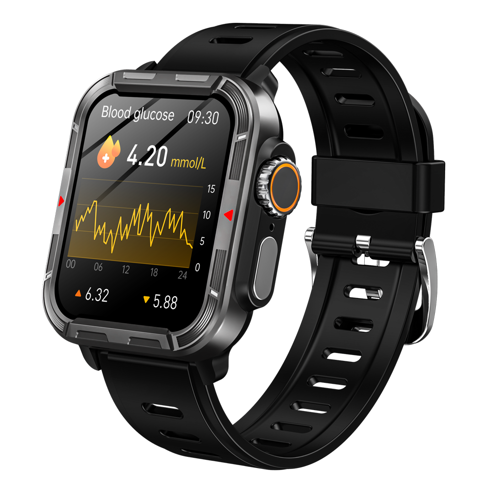 BEARSCOME VEE Bluetooth appel ECG/EKG oxygène sanguin fréquence cardiaque surveillance de la glycémie musique SmartWatch 