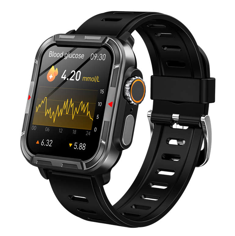 BEARSCOME VEE Bluetooth appel ECG/EKG oxygène sanguin fréquence cardiaque surveillance de la glycémie musique SmartWatch 