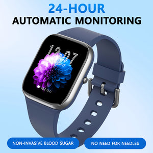 BEARSCOME BCY9Pro Pression artérielle Fréquence cardiaque Oxygène sanguin Surveillance de la glycémie Bluetooth Parler Jouer Musique Santé Étanche Smartwatch